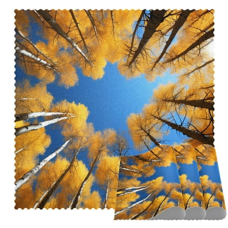 

Placemats Set of 1 Non Slip Washable Table Placemats Autumn Sky Golden Trees