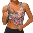 thumbnail image 4 of Xecao Cherry Blossoms for Sports Bra with Removable Pads, Crop Tank Top Design, Women's Longline Sports Bra - Non-Wired - Large, 4 of 9