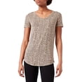 thumbnail image 1 of Women's Relaxed-Fit Short-Sleeve V-Neck Tunic, Leopard, Large, 1 of 3