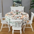 thumbnail image 2 of Colorful Camo Baseballs Pattern Round Tablecloth 60"x60",Wrinkle Wipeable Table Cloth for Kitchen Dining Room Picnic Patio Party, 2 of 6