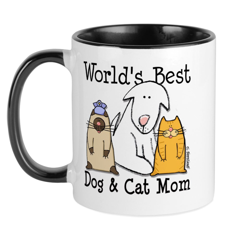 CafePress World's Best Dog & Cat Mom Mug Unique Coffee Mug, Coffee