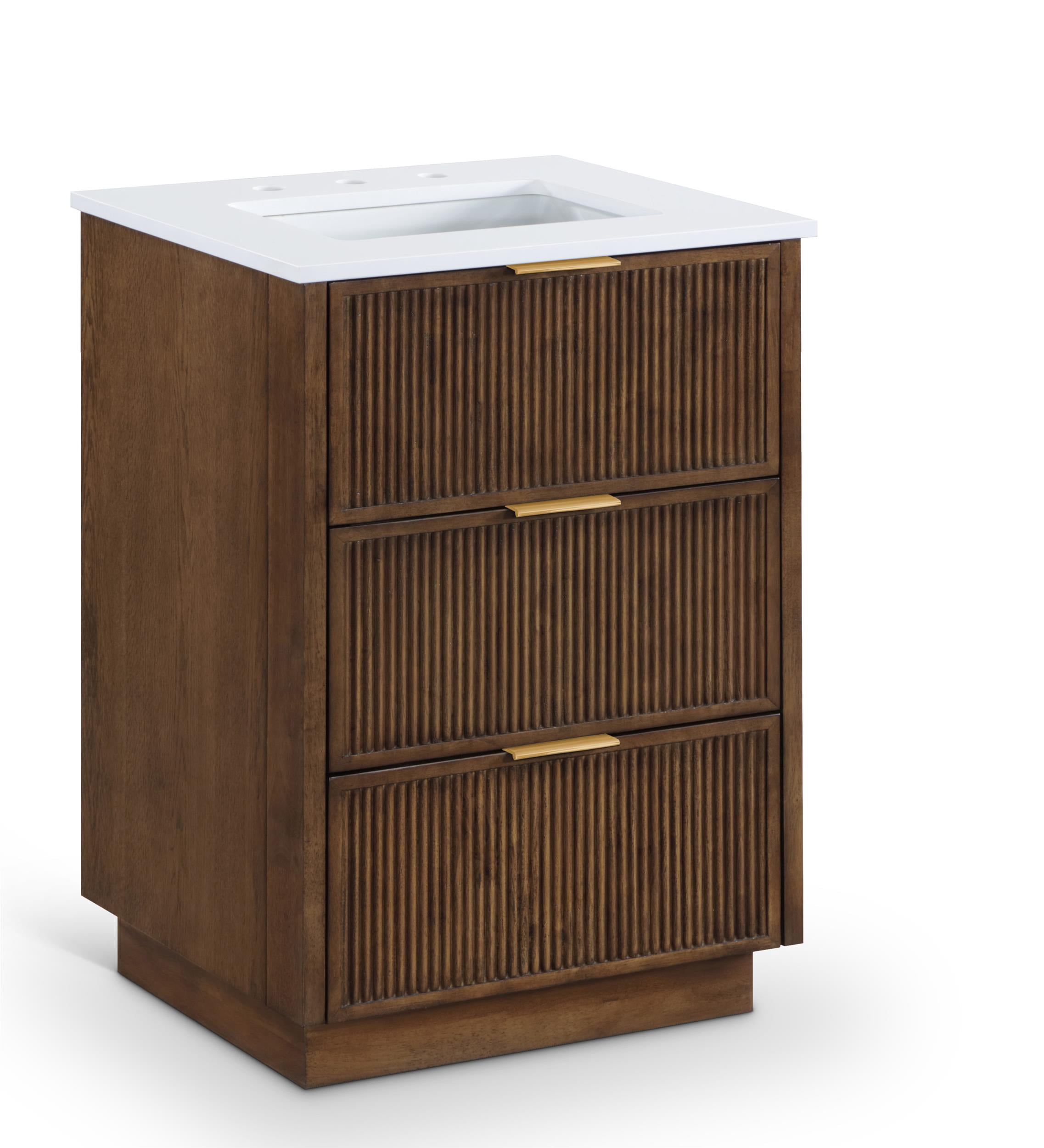 Meridian Furniture Willard 24" Brown Engineered Stone Bathroom Vanity
