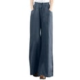 thumbnail image 3 of ZANZEA Women Elastic Waist Wide Leg Long Straight Pants Palazzo Trousers, 3 of 3