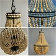 thumbnail image 7 of MANXING Farmhouse Wood Beaded Chandelier Boho Light Fixture, Oak White Wooden Bead Chandeliers Rustic Kitchen Island Pendant Lighting for Dining Room, Bedroom, Entryway, Living Room, 7 of 7