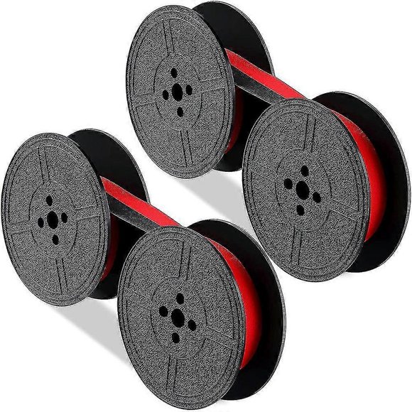 Paquete de 2 carretes de cinta para máquina de escribir, carretes de cinta roja y negra para máquina de escribir.