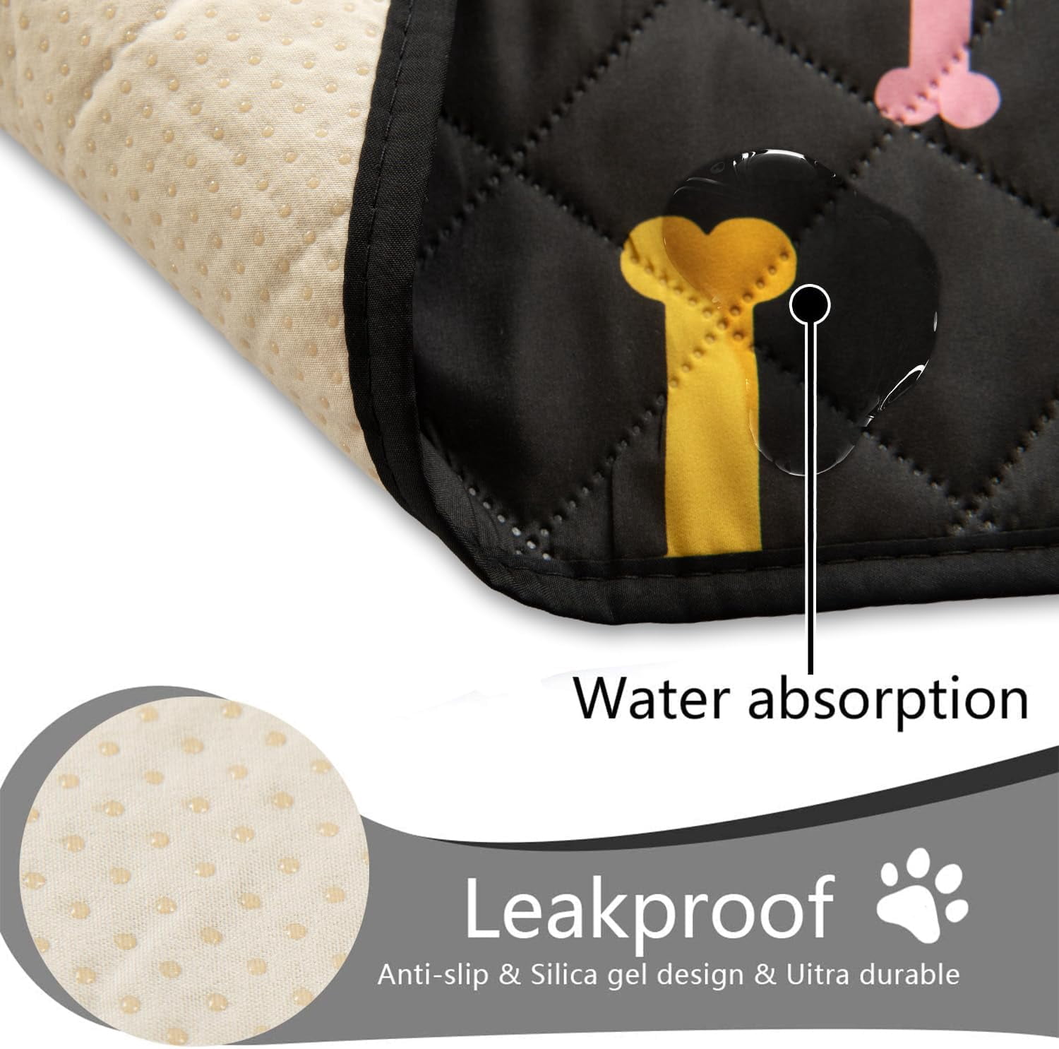 Dog Crate Pads Dog Pee Pads Rugs Washable Dog Pads, Non Slip Puppy Pee Pads for Small Dogs, Waterproof Pet Pad Rug, Dog Whelping Training Pads for Dogs, 2 Pieces, 20"x30"
