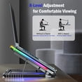thumbnail image 3 of ESLIFE Laptop Cooling Pad, RGB Gaming, 6 Quiet Fans, 2 USB Ports, Phone Holder, for 13"-18" Laptops, 3 of 7