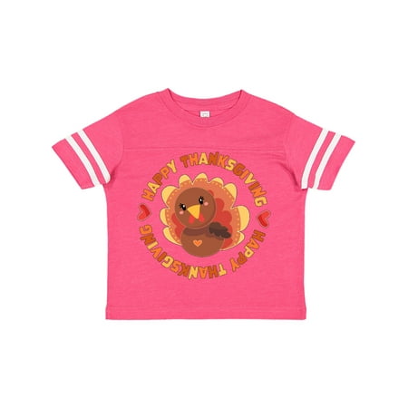 

Inktastic Happy Thanksgiving with Cute Turkey Gift Toddler Boy or Toddler Girl T-Shirt