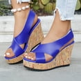 thumbnail image 3 of SACFOF Women's Platform Heels Open Toe Slip on Heels for Women High Chunky Block Wedges Sandals Dressy Pumps Shoes, 3 of 6