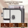 thumbnail image 3 of Burr Coffee Grinder, Adjustable Coffee Bean Grinder Electric with 14 Grinding Settings,2-12 Cups f Espresso, Drip Coffee and French Press, 3 of 4