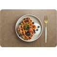 thumbnail image 1 of RENMTURE Faux Leather Placemats,Cup mat,Non-Slip, for Kitchen Dining Table,Conference,Restaurant,Coffee Shop (Walnut Brown, Rectangle)_Gift Of G, 1 of 5
