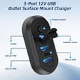 thumbnail image 4 of SharkTRUE |6262|Description|Fast Charging 3-Port USB Car Charger Panel With LED Light & Safety Protection For 12V/24V Vehicles|, 4 of 8
