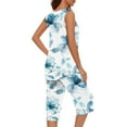 thumbnail image 5 of QATAINLAV Lounge Set for Women Sleeveless Tank Top and Capri Pants Pjs 2 Piece Outfits Casual Floral Print Capris Matching Vest Sleepwear Sets Prime Today Light Blue S, 5 of 8