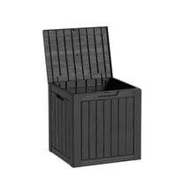 Decksplore 30 Gallon Resin Deck Box, Lockable Package Delivery Box, Waterproof and Outdoor Storage Box for Patio Furniture, Garden Tools Storage Black