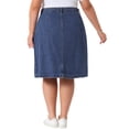 thumbnail image 3 of Agnes Orinda Women's Plus Size Denim Skirt High Waist Button Front Solid Casual A Line Midi Jean Skirts 1X Blue, 3 of 6