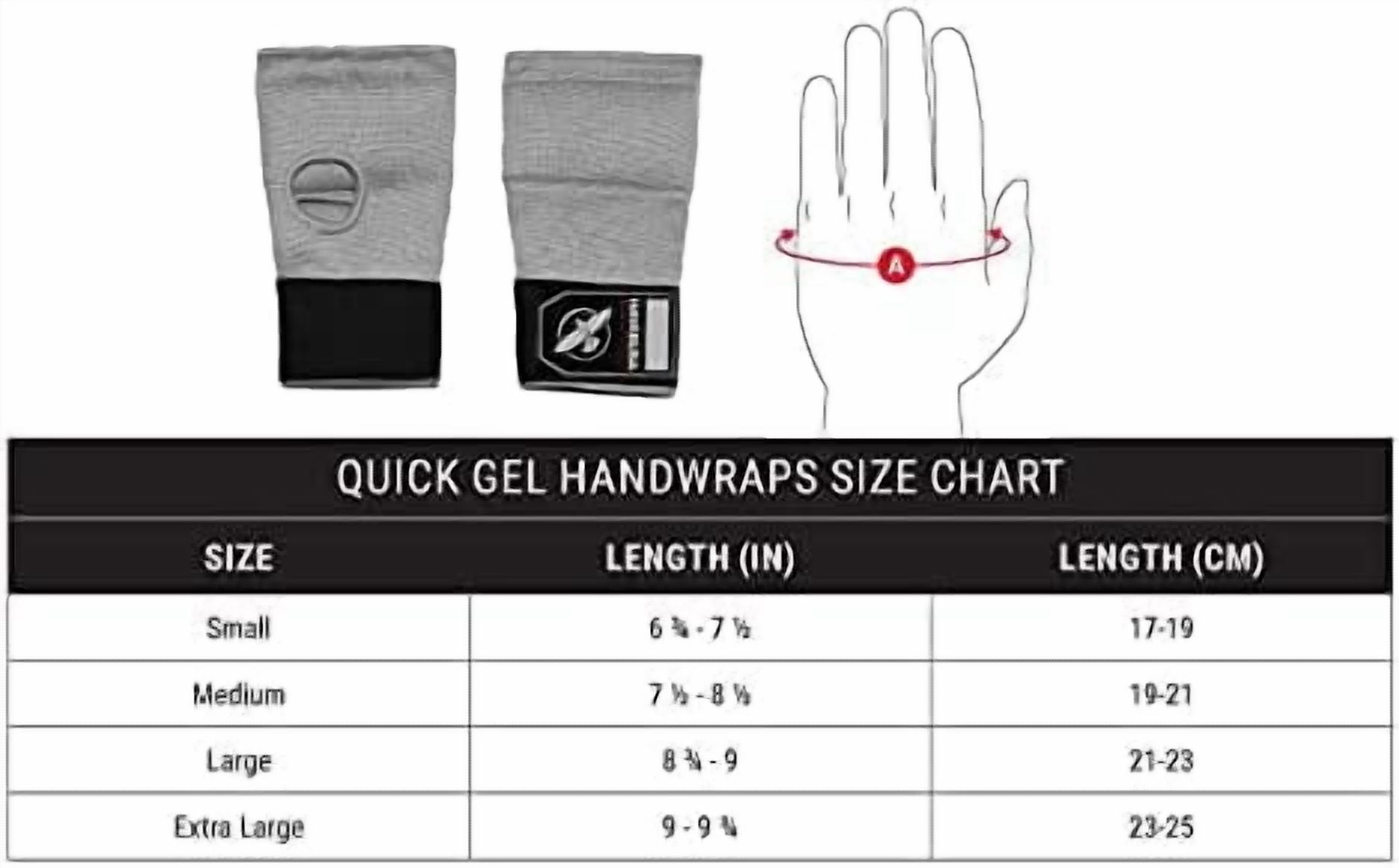 Hayabusa Quick Gel Boxing Hand Wrap Gloves - Black, Small