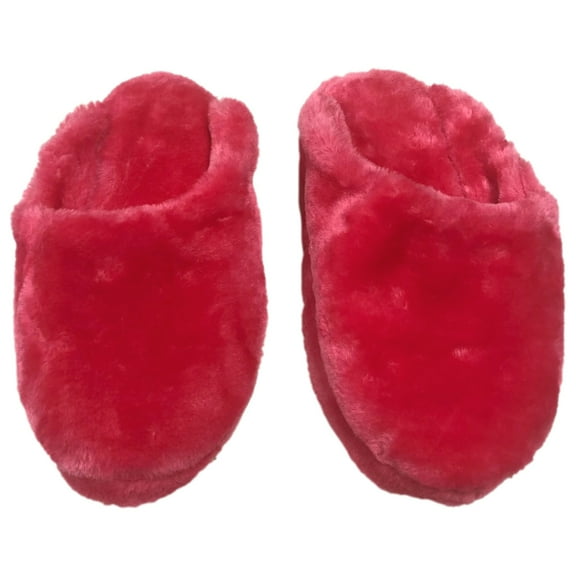 Womens Plush Fuzzy Pink Slippers Suffs Small (5-6)