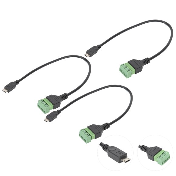 Micro USB 5 Pin Male To 5 Pin Screw Convenient To Use No Welding Easy To Carry Solderless Terminal Plug Connector Cord Office For Home
