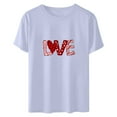 thumbnail image 4 of Kayannuo Love Heart Printed Womens Tees Valentine's Day T Shirts for Women Women's Printed Short Sleeved Round Neck T-shirt Tops, 4 of 6
