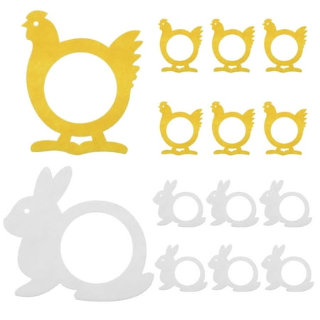 

16pcs Rabbit-shaped Napkin Rings Adorable Chick Napkin Buckles Elegant Serviette Rings