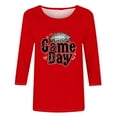 thumbnail image 4 of Gamivast 3/4 Sleeve Tops for Women Funny Football Game Day Crew Neck Tunic Sweatshirt Fitted Casual Drop Shoulder Going Out Pullover Holiday Superbowl Outfit, 4 of 5