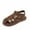 Brown, variant on WOYY Girls' Closed Toe Sandals Soft Sole Beach Leather Shoes (Toddler/Little/Big Kids)