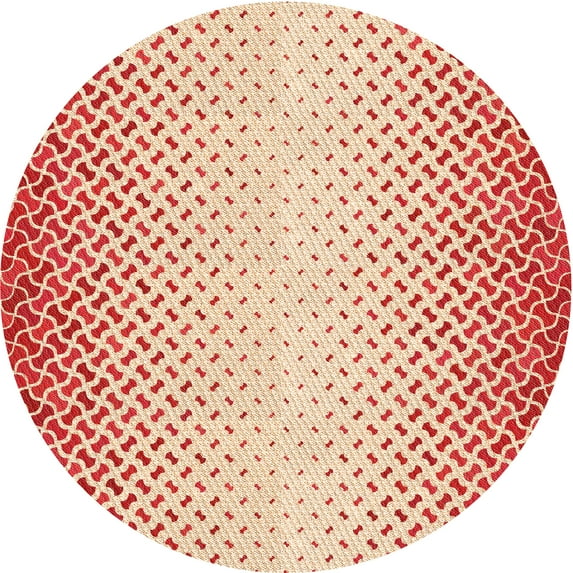 Ahgly Company Indoor Round Patterned Golden Blonde Gold Area Rugs, 7' Round