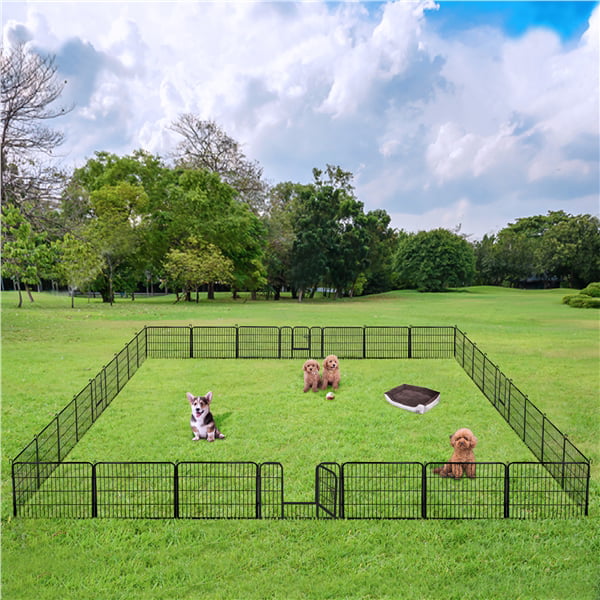 32 Panels Metal Dog Exercise Playpen, Outdoor Playpen For Dogs