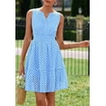 thumbnail image 5 of PRETTYGARDEN Women's Summer Dresses Sleeveless V Neck Eyelet Hollow Out Swing A Line Beach Vacation Sun Dress, 5 of 10