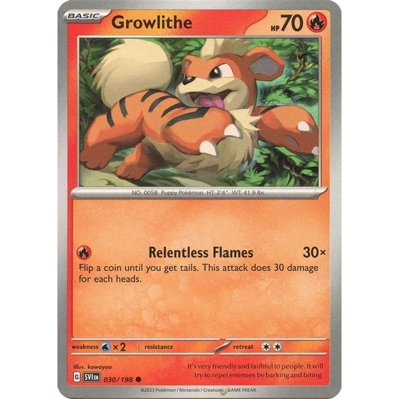 Pokemon Scarlet & Violet Base Set Common Growlithe #30
