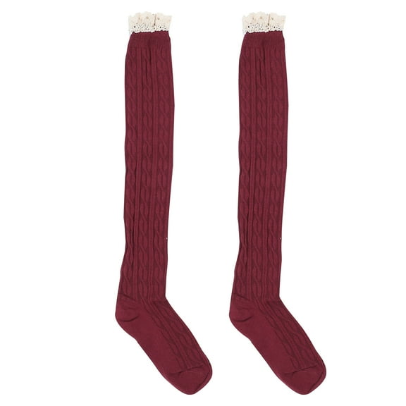 WRITWAA Cotton Long Tube Socks Dark Red Breathable and Comfortable for Fashionable Shoes