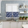 thumbnail image 6 of Christmas Kitchen Curtains and Valances Set, Winter Snowman Xmas Snowflakes Blue Background Rod Pocket Window Valance Window Curtain Panels for Living Room Bedroom Laundry, 27.5x36in, 3 Pieces, 6 of 7