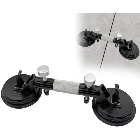 Suction Cup Heavy Duty Aluminum Vacuum Glass Puller, Floor Gap Fixer Tool for Laminate Floor Gap Repair,Holder Hooks to Lift Large Glass, Tile Lifter,Pad for Lifting,Dent Puller