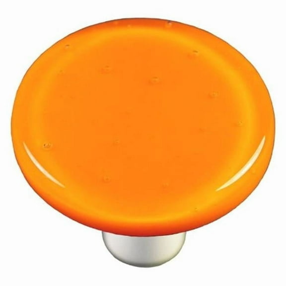 Hot Knobs HK1009-KRA Pumpkin Orange Round Glass Cabinet Knob - Aluminum Post