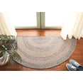 thumbnail image 2 of SAFAVIEH Braided Baxter Striped Machine Washable Reversible Area Rug, Beige/Light Grey, 2' x 4' Half Moon, 2 of 13