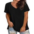 thumbnail image 2 of Oksale Basic Tees for Women Casual Round Neck Summer Tops Soft Loose Short Sleeve Plus Size Tshirts 2026 Black XL, 2 of 6
