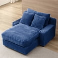 thumbnail image 6 of Aukfa 55 Inch Chaise Lounge Indoor, Oversized Corduroy Cloud Sofas Couches for Living Room, Blue, 6 of 10