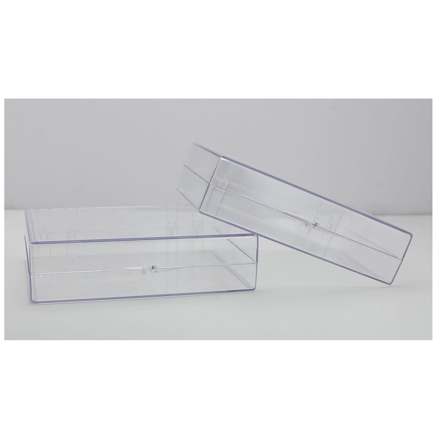 Plastic Boxes - 4 5/8 x 3 1/2 x 1 1/4, Clear - ULINE - Carton of 84 - S-6278