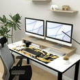 thumbnail image 6 of Fluid Pattern Desk Mat Marbled Design Desk Pad,Gaming Mouse Pad with Seamed Edges,Waterproof Large Mouse Pad,Non-Slip Rubber Base XL Gaming Mousepad,31.5x11.8In Computer Mat Keyboard Pad Yellow-Black, 6 of 6