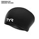 thumbnail image 4 of Gorro de natación de silicona TYR, pelo largo, negro, 4 of 5