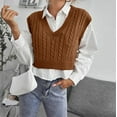 thumbnail image 4 of Women's Sweater Vest Casual V-Neck Pullover Shirt Collision Color Sleeveless Sweater Vest Aesthetic Clothes TBKOMH, 4 of 4