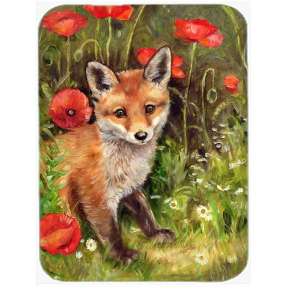 Fox Cub by Debbie Cook Glass Large Cutting Board