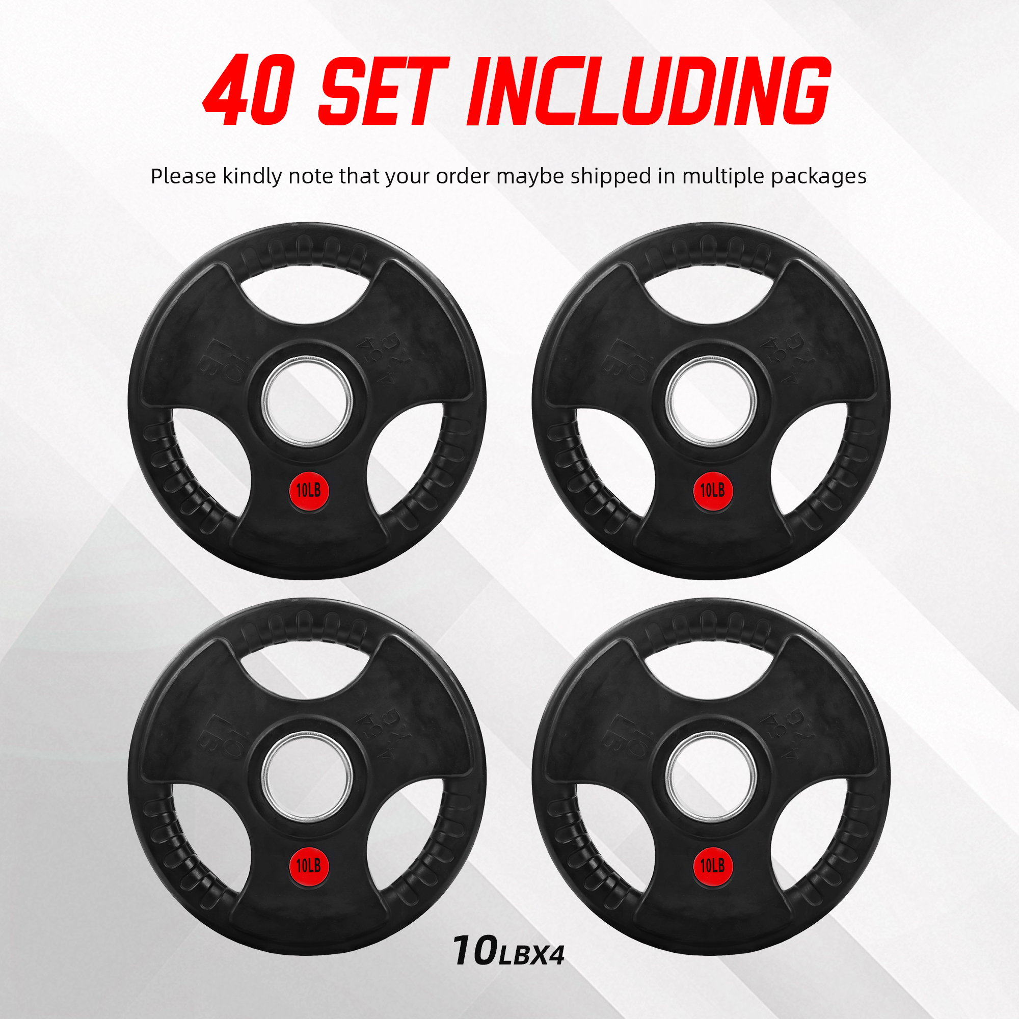 FlexWave 2-Inch Olympic Cast Iron Weight Plates，Multiple Sizes & Set Options, for Strength Training & Weightlifting