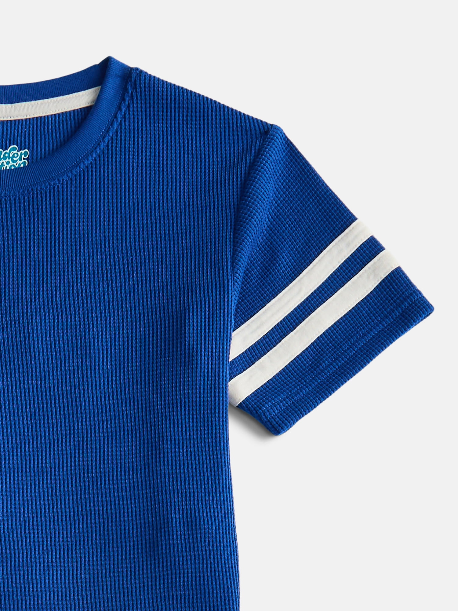 Wonder Nation Boys Waffle Knit Short Sleeve Top and Pants Pajama Set, 2 Piece, Sizes 4-18