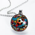 thumbnail image 2 of Football Glass Design Circular Pendant Necklace - Womens Necklaces, 2 of 5