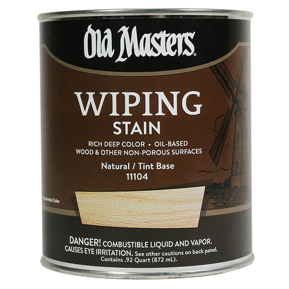4-Pack of 1 qt Old Masters 11104 Natural Tint Base Old Masters Oil-Based Wiping Stain