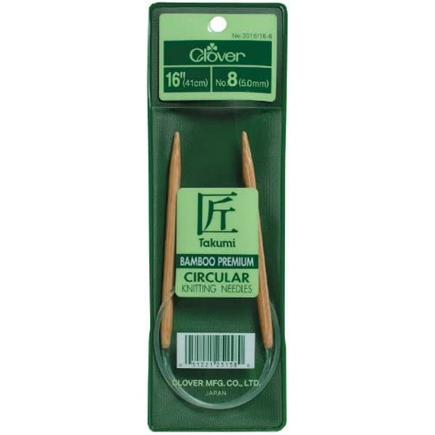 CLOVER Takumi Bamboo Circular 16Inch Knitting Needles, Size 11
