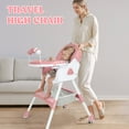 thumbnail image 6 of Loewten 4-in-1 Baby High Chair,Portable Folding Dining Chairs with Adjustable Height for Baby and Toddlers,Eat & Play with Five-Point,Pink, 6 of 9