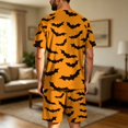 thumbnail image 7 of Mens Pajamas Set Halloween Pumpkins Print Summer Pajamas for Men Short Sleeve & Shorts 2 Piece, 7 of 7