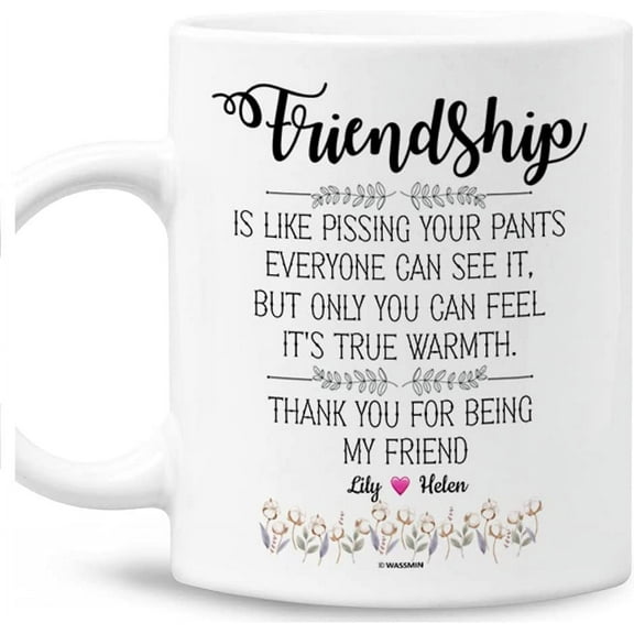 Personalized Best Friends Bestie Mug Thank You for Being My Friend 11oz 15oz Coffee Mugs Cups Birthday Christmas Friendship Gifts For Besties BFF Female Soul Sisters Women Girls Custom Name
